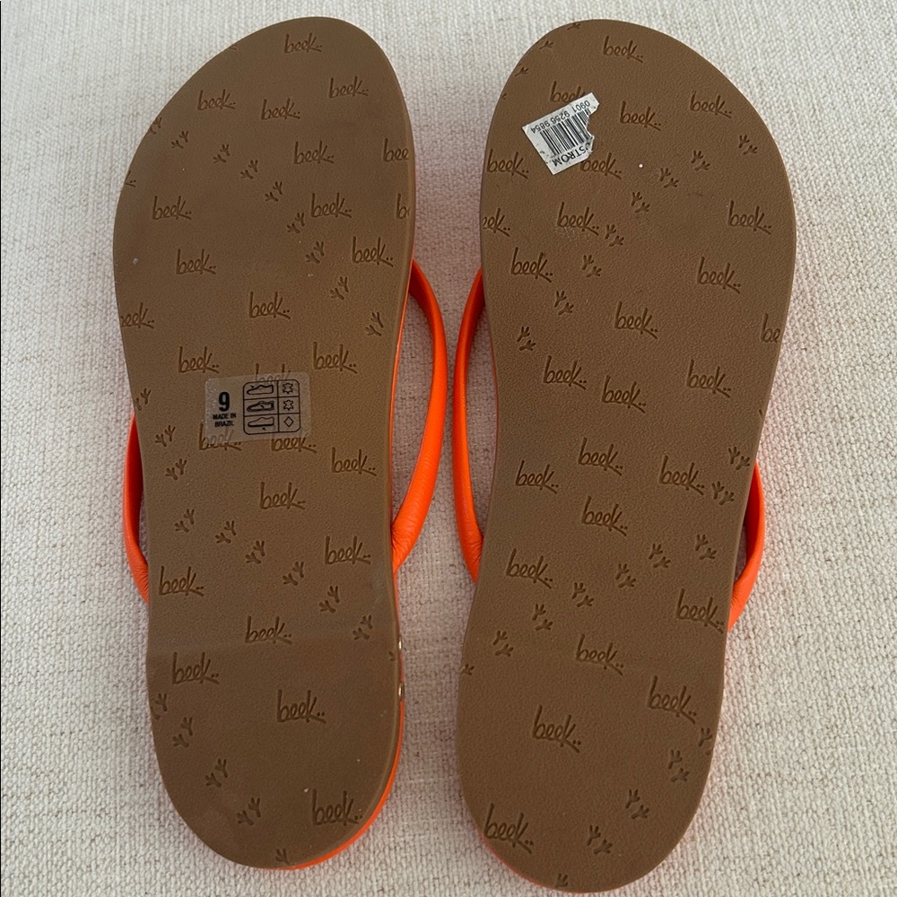 BEEK Sunbeam Leather Flip Flop Sandal, TOMATO, Size 9, NWT no box - Picture 6 of 10